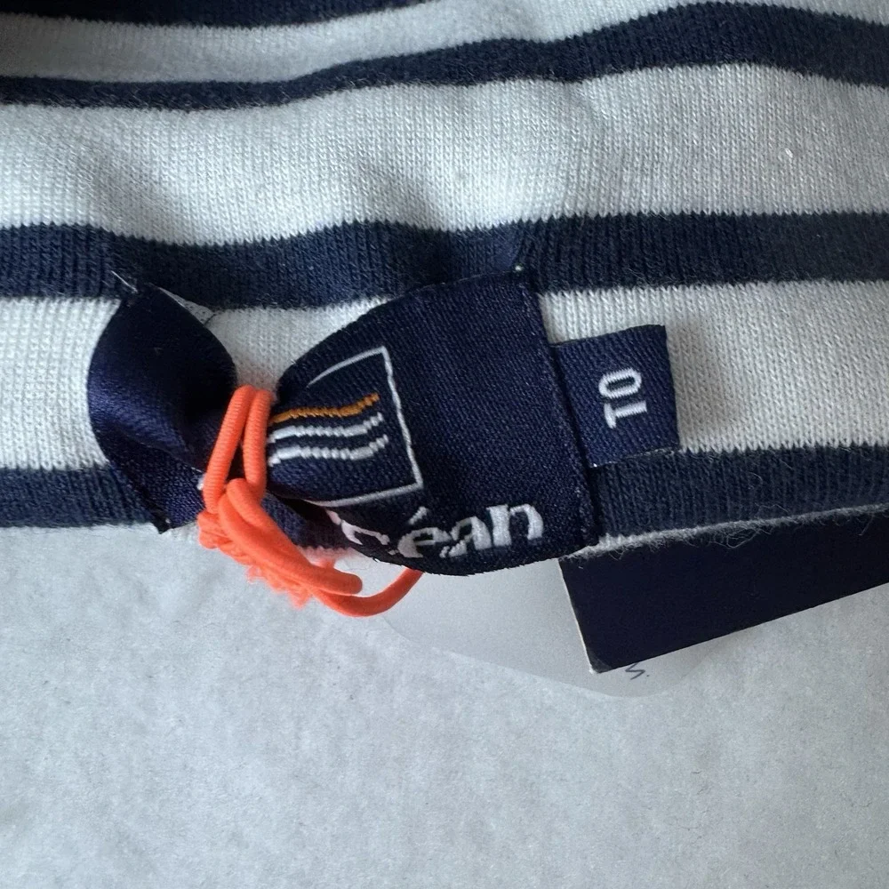 New All'ocean Bigorneau striped‎ Baby Beanie Hat Blue White Nautical Cap Cotton